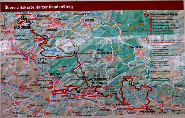 Übersichtskarte Harzer Baudenstieg