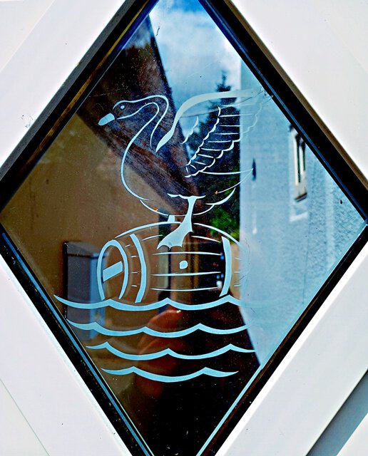 Das Wappen von Tönning: Ente auf Fass