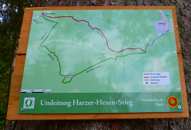 Umleitung am Harzer-Hexen-Stieg
