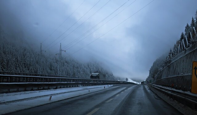 Rückfahrt über den winterlichen Brennerpass