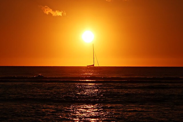 Sonnenuntergang über dem Indischen Ozean