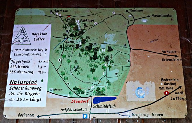 Wanderkarte an den Bodensteiner Klippen